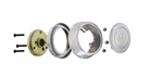 UP-88291 :  CHROME STEERING WHEEL HUB & HORN BUTTON KIT FOR KENWORTH (1995-1997) & PETERBILT (1993-1998)