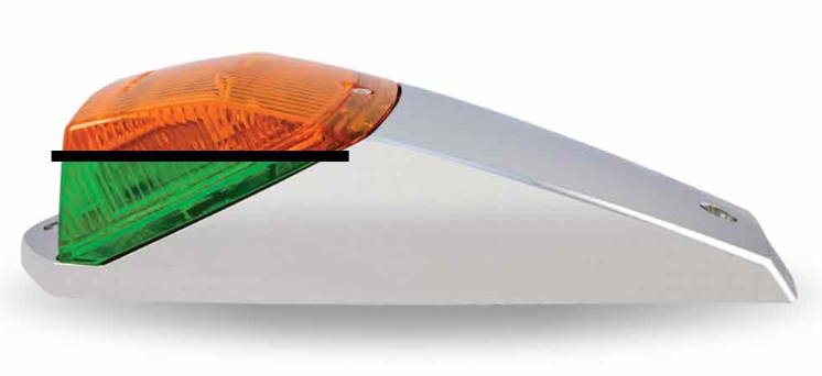 TX-TLED-CAB2XAG: Amber & Green Auxiliary Square Cab LED Light with Housing