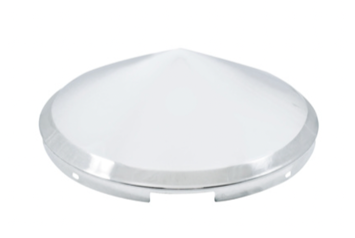 UNITED PACIFIC - 10146 : 4 EVEN NOTCHED CHROME POINTED FRONT HUBCAP - 7/16" LIP