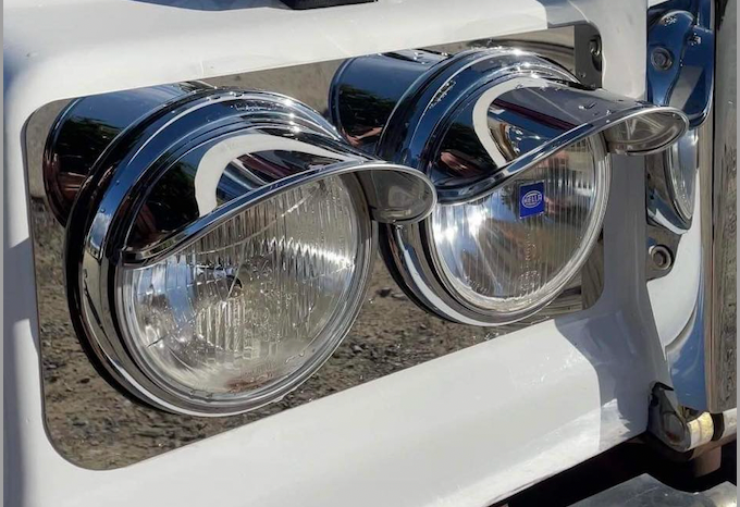 UP-10531 : 7" Round Stainless Steel Extended Style Headlight Visor