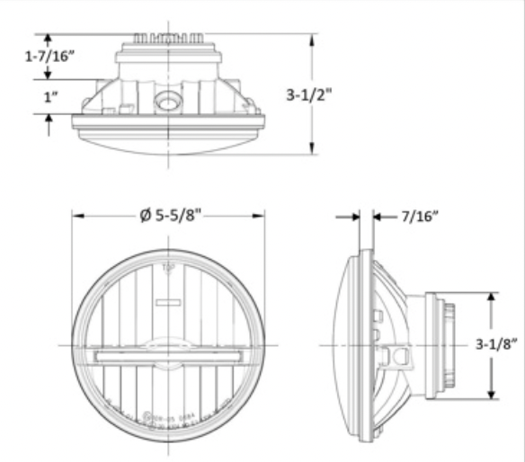 UNITED PACIFIC - 31267 : ULTRALIT - 9 LED 5-3/4" LED HEADLIGHT WITH WHITE LED POSITION LIGHT BAR
