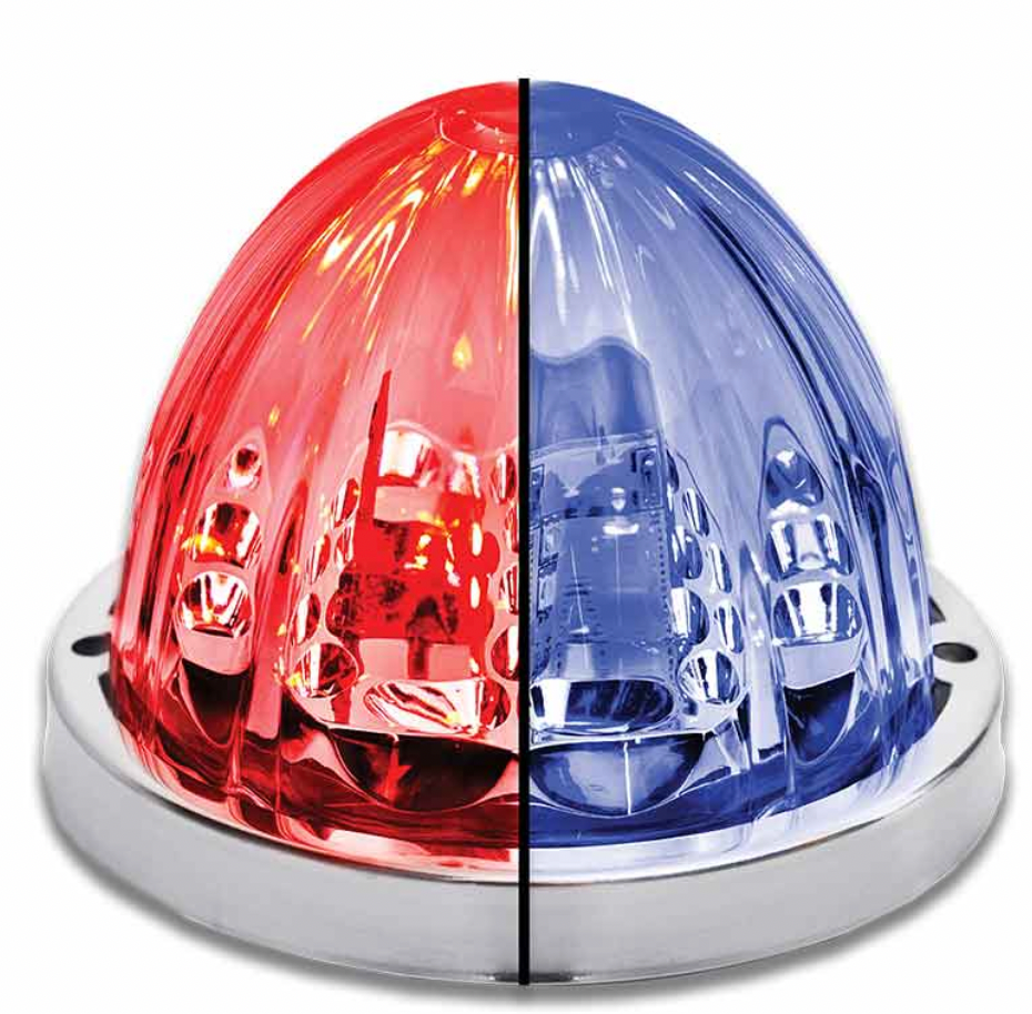 TX-TLED-WTRB: Red & Blue LED/Clear Lens Star-Burst Watermelon Light