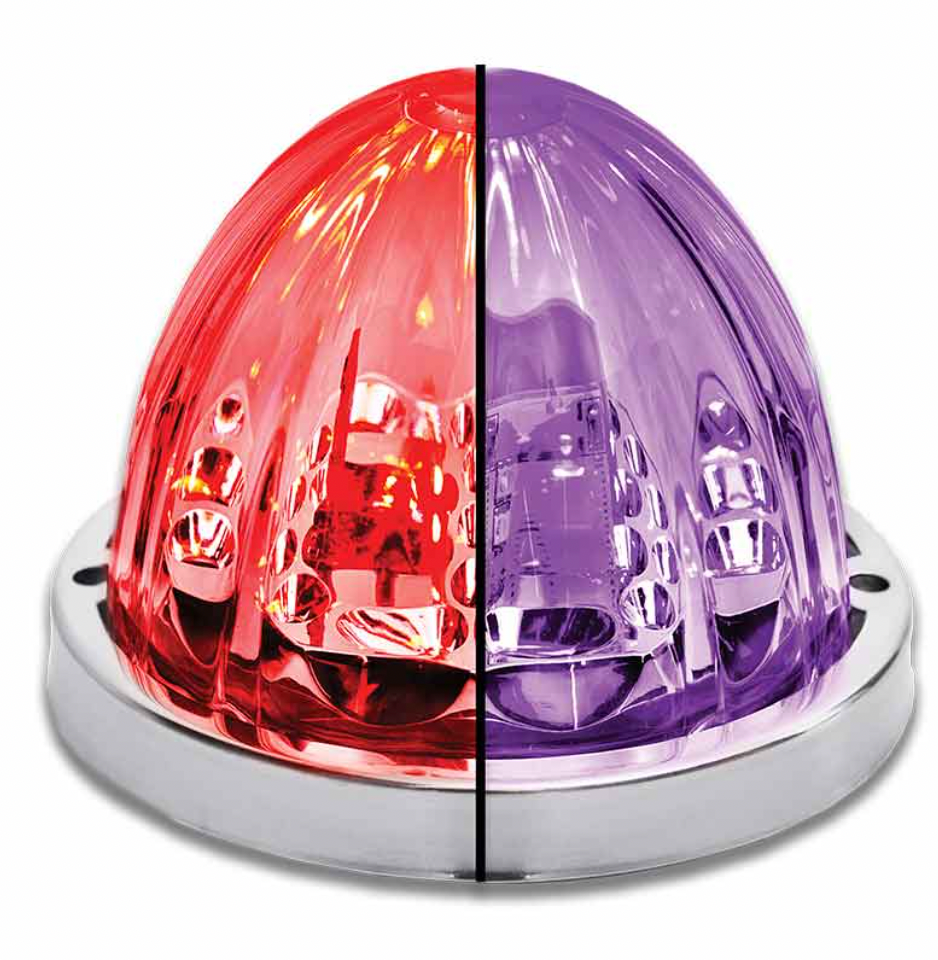 TX-TLED-WTRP: Red & Purple LED/Clear Lens Star-Burst Watermelon Light