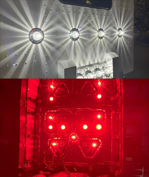 JML-LD-1015 : WHITE / RED - 1157 DUAL COLOR Bulb (15 diodes) for Glass Lens Light / Star Pattern / Super Bright (2nd Gen.)