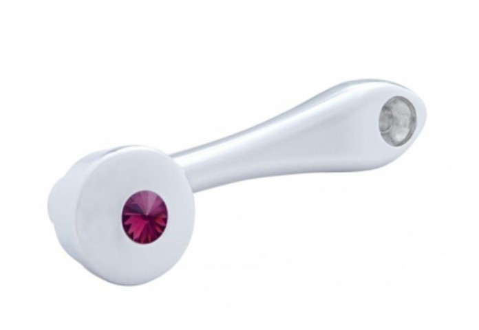 UNITED PACIFIC - 24019 : Chrome Die-Cast Window Crank With 16-Spline 7/16 OD Adapter - Purple Crystal