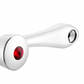 UNITED PACIFIC - 24020 : Chrome Die-Cast Window Crank With 16-Spline 7/16 OD Adapter - Red Crystal