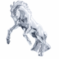 UNITED PACIFIC - 72018 : Die-Cast Fighting Stallion Hood Ornament - Chrome