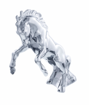 UP-72018 : Die-Cast Fighting Stallion Hood Ornament - Chrome