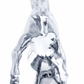 UNITED PACIFIC - 72018 : Die-Cast Fighting Stallion Hood Ornament - Chrome