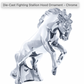 UNITED PACIFIC - 72018 : Die-Cast Fighting Stallion Hood Ornament - Chrome