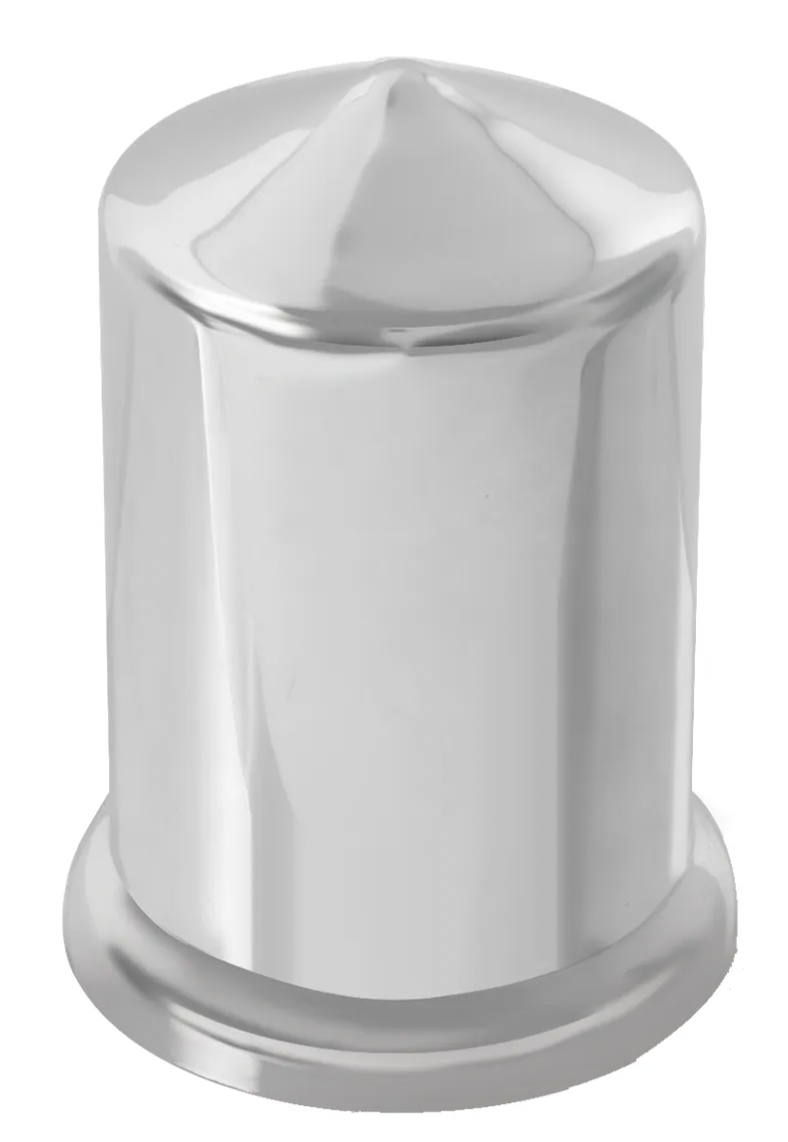 Grand General - 10082 : CHROME PLASTIC POINTED NUT COVER W/ FLANGE 1/2"OR 3M/MX13/16" (10 Pack)
