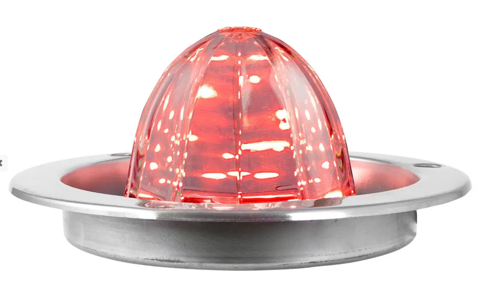 Grand General - 81913 : RED/CLEAR Classic Watermelon LED with Stainless Steel Flange Mount Bezel