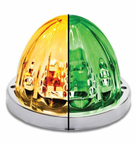 TX-TLED-WTAG: Amber & Green LED/Clear Lens Star-Burst Watermelon Light