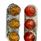 JML-SS-1705 : Stainless Peterbilt 15" Peterbilt Air Cleaner Radius Round Ends Bracket w/ 3 watermelon light holes (pair)