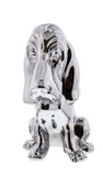 UP-72003 : Die-Cast Bassett Hound Hood Ornament - Chrome