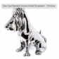 UNITED PACIFIC - 72003 : Die-Cast Bassett Hound Hood Ornament - Chrome