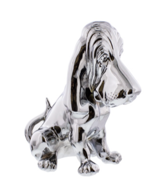UNITED PACIFIC - 72003 : Die-Cast Bassett Hound Hood Ornament - Chrome