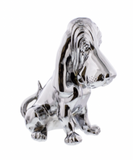 UP-72003 : Die-Cast Bassett Hound Hood Ornament - Chrome