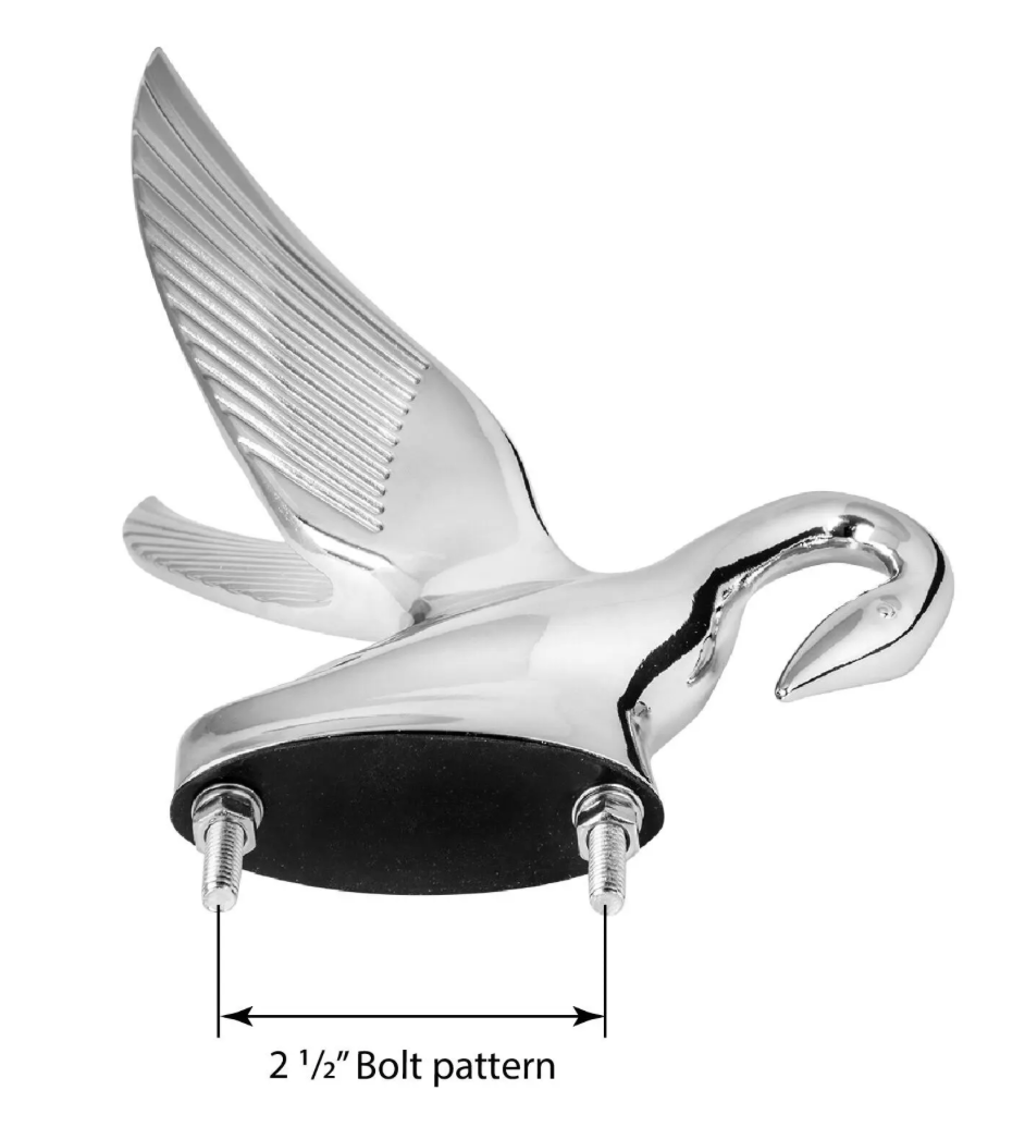 Grand General - 48007 : Original Style Classic Swan Tilted Head Hood Ornament