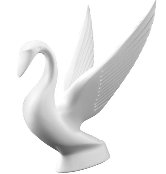 Grand General - 48011 : Swan Original Style Classic Tilted Head Matte White Powder Coated Hood Ornament