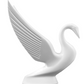 Grand General - 48011 : Swan Original Style Classic Tilted Head Matte White Powder Coated Hood Ornament