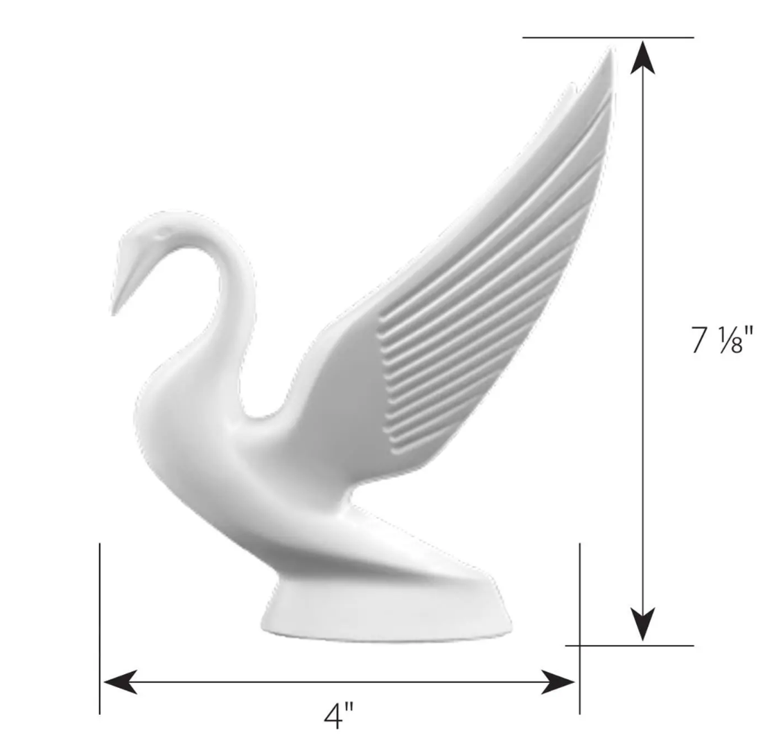 Grand General - 48011 : Swan Original Style Classic Tilted Head Matte White Powder Coated Hood Ornament