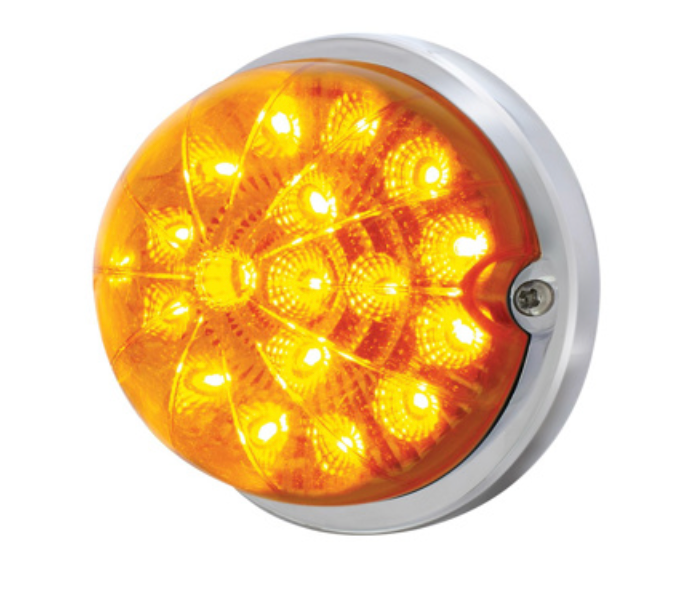 UNITED PACIFIC - 39657 : 17 LED DUAL FUNCTION WATERMELON CLEAR REFLECTOR FLUSH MOUNT KIT WITH LOW PROFILE BEZEL -AMBER LED & LENS