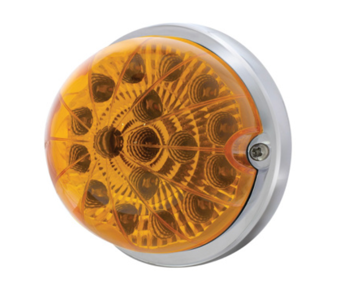 UNITED PACIFIC - 39657 : 17 LED DUAL FUNCTION WATERMELON CLEAR REFLECTOR FLUSH MOUNT KIT WITH LOW PROFILE BEZEL -AMBER LED & LENS