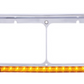 UNITED PACIFIC - 32351 : 14 LED CHROME RECTANGULAR DUAL HEADLIGHT BEZEL WITH VISOR - AMBER LED/AMBER LENS