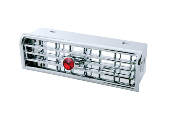 UNITED PACIFIC - 41972 : CHROME PLASTIC A/C VENT WITH RED CRYSTAL FOR FREIGHTLINER