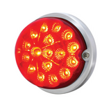 UP-39658 : 17 LED DUAL FUNCTION WATERMELON CLEAR REFLECTOR FLUSH MOUNT KIT WITH LOW PROFILE BEZEL - RED LED & LENS