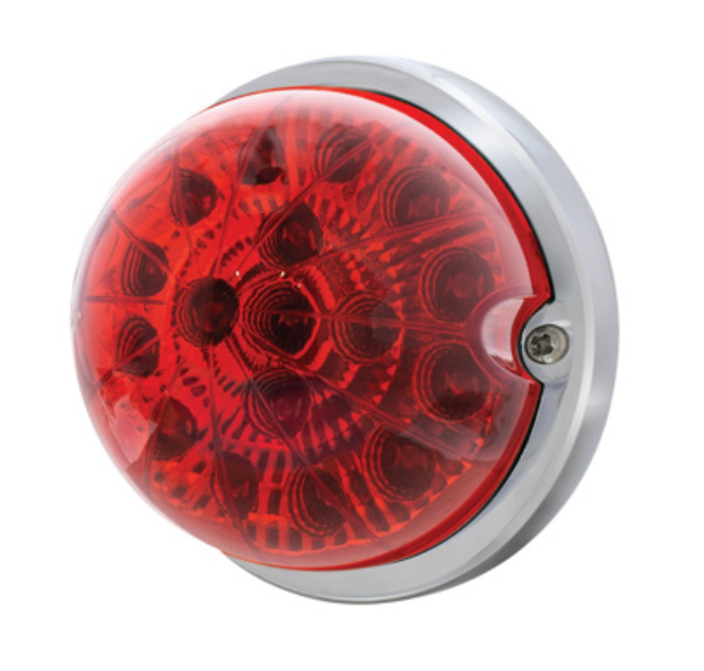 UNITED PACIFIC - 39658 : 17 LED DUAL FUNCTION WATERMELON CLEAR REFLECTOR FLUSH MOUNT KIT WITH LOW PROFILE BEZEL - RED LED & LENS