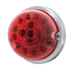 UP-39658 : 17 LED DUAL FUNCTION WATERMELON CLEAR REFLECTOR FLUSH MOUNT KIT WITH LOW PROFILE BEZEL - RED LED & LENS