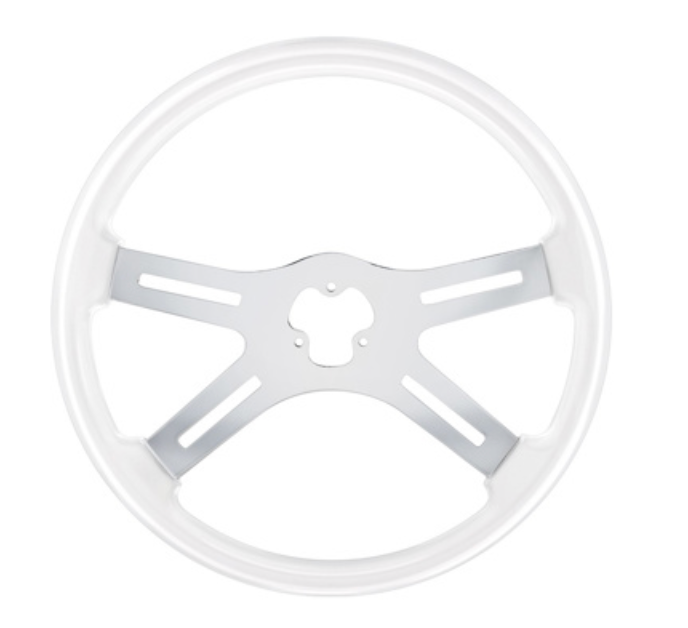 UNITED PACIFIC - 88263 : 18" COLOR 4 SPOKE STEERING WHEEL - GLACIER WHITE