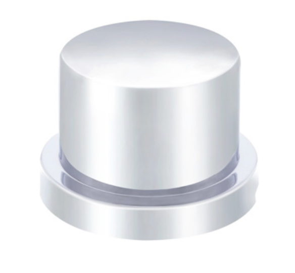 UNITED PACIFIC - 10755B : 3/4" X 5/8" CHROME PLASTIC FLAT TOP NUT COVER - PUSH-ON (BULK)