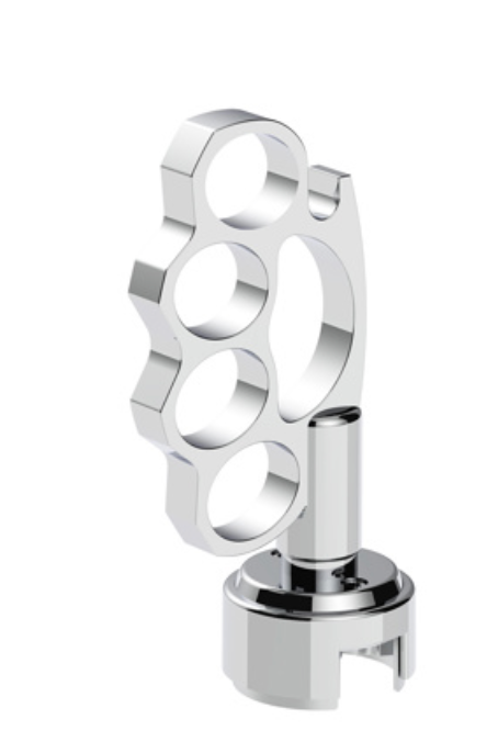 UNITED PACIFIC - 70599 : THREAD-ON KNUCKLE GEARSHIFT KNOB WITH CHROME 13/15/18 SPEED ADAPTER - CHROME