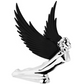 Grand General - 48055 : BLACK WindRider Chrome Flying Goddess Hood Ornament