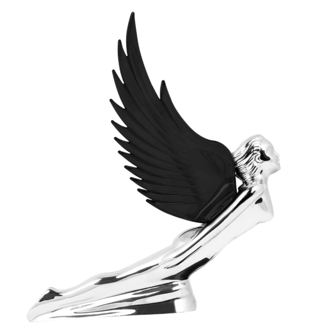 Grand General - 48055 : BLACK WindRider Chrome Flying Goddess Hood Ornament