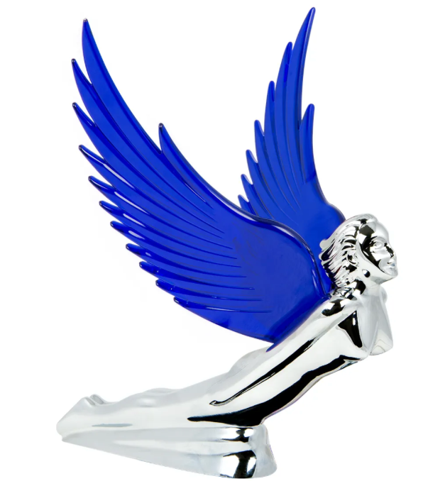 Grand General - 48107 : BLUE WindRider Chrome Flying Goddess Hood Ornament