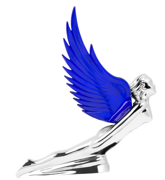 Grand General - 48107 : BLUE WindRider Chrome Flying Goddess Hood Ornament