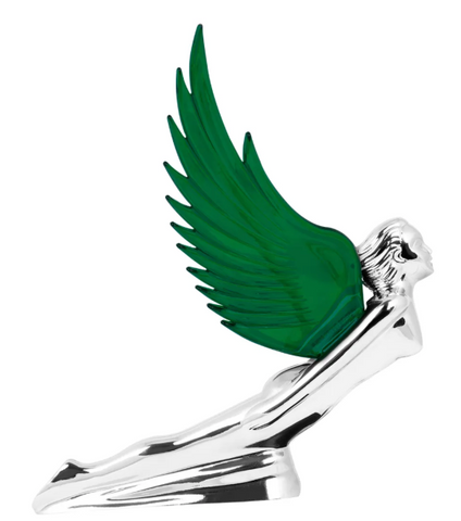 GG-48108 : WINDRIDER CHROME FLYING GODDESS HOOD ORNAMENT - GREEN