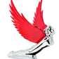 GG - 48109: RED WindRider Chrome Flying Goddess Hood Ornament