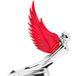GG - 48109: RED WindRider Chrome Flying Goddess Hood Ornament