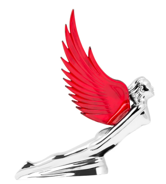 Grand General - 48109 : RED WindRider Chrome Flying Goddess Hood Ornament