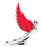 GG-48109 : WINDRIDER CHROME FLYING GODDESS HOOD ORNAMENT - RED