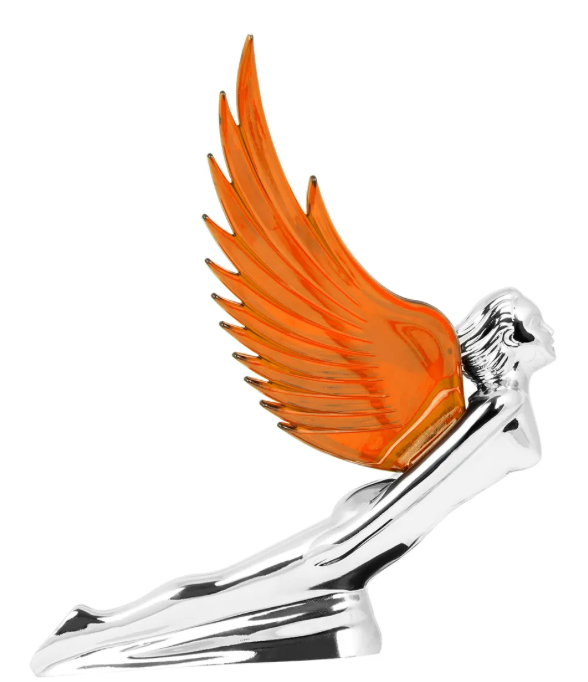Grand General - 48106 : Amber WindRider Chrome Flying Goddess Hood Ornament
