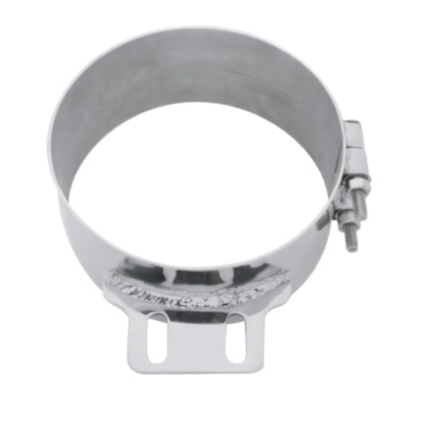 UNITED PACIFIC - 10322 : 8" STAINLESS BUTT JOINT EXHAUST CLAMP - STRAIGHT BRACKET