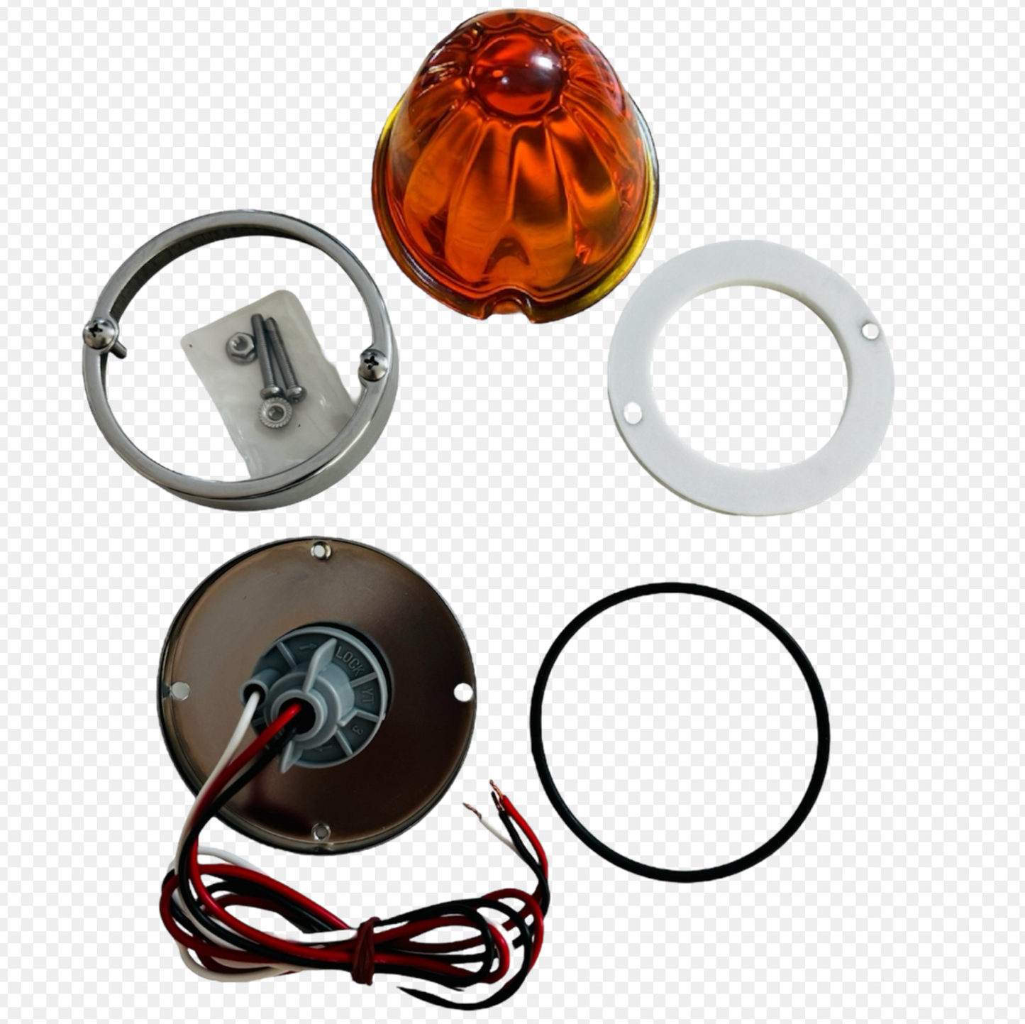 JML-WK4-A : 2nd GEN. Amber Lens Watermelon Glass KIT - 3 WIRE 1157