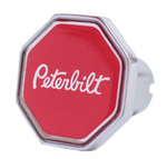 CK-PB-O-6340 : Peterbilt Logo Octagon Knob Red/Chrome (440)