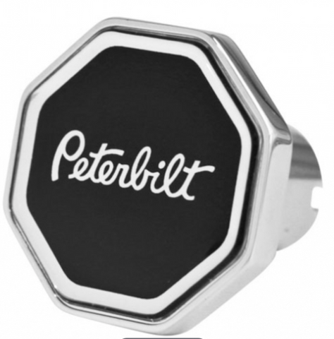 CK-PB-O-6090 : Peterbilt Logo Octagon Knob Black/Chrome 190